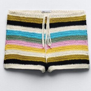 Zara Multi Colour Crochet shorts
